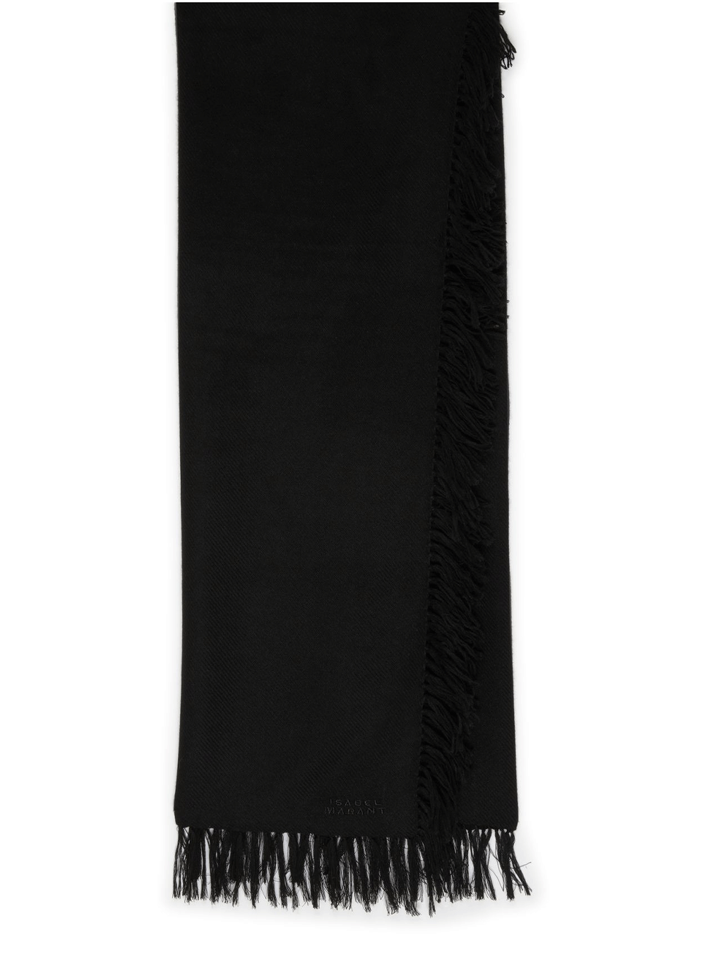 Isabelle marant カシミヤ　フリンジ ストール Isabel Marant Zila Black Cashmere & Cotton Scarf | Podiums Nancy