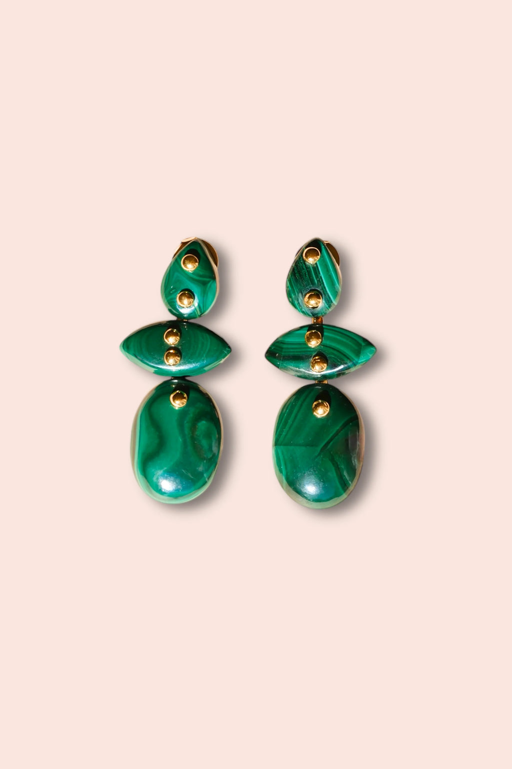Boucles d'oreilles Ivarene Avalon Malachite - PODIUMS NANCY