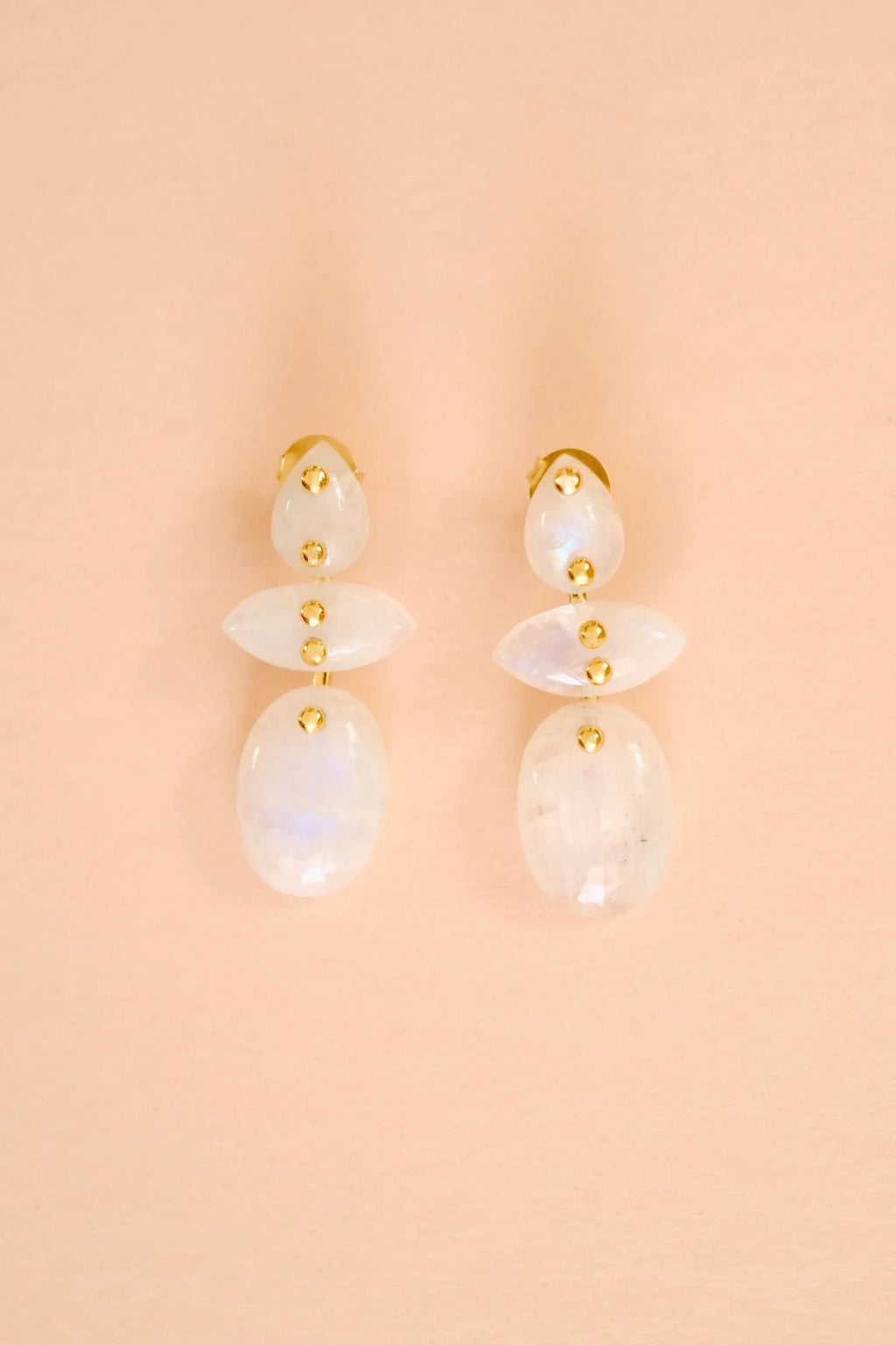 Boucles d'oreilles Ivarene Avalon Pierre De Lune Blanche - PODIUMS NANCY