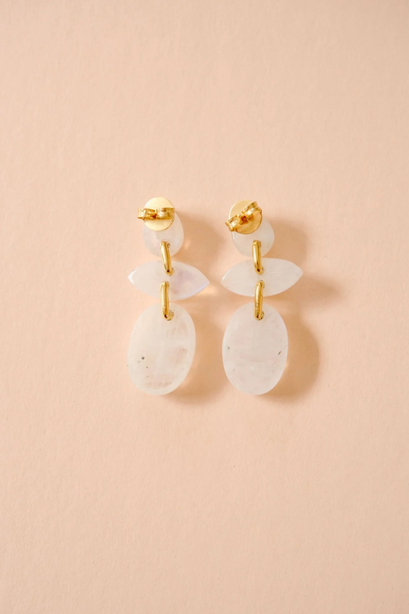 Boucles d'oreilles Ivarene Avalon Pierre De Lune Blanche - PODIUMS NANCY
