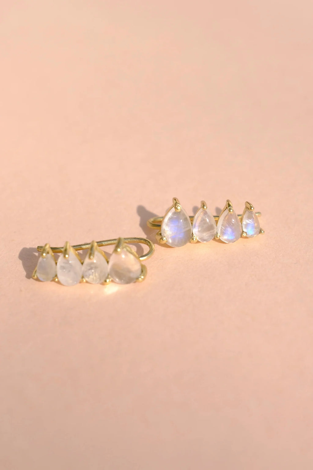 Boucles d'oreilles Ivarene Nacara Pierre de lune blanche - PODIUMS NANCY