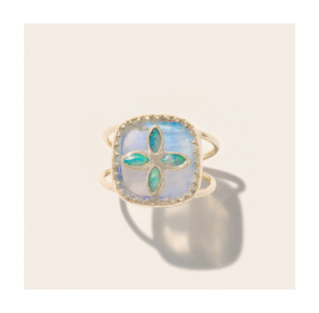 Bague Pacale Monvoisin Bowie n°2 Moonstone  | Podiums Nancy