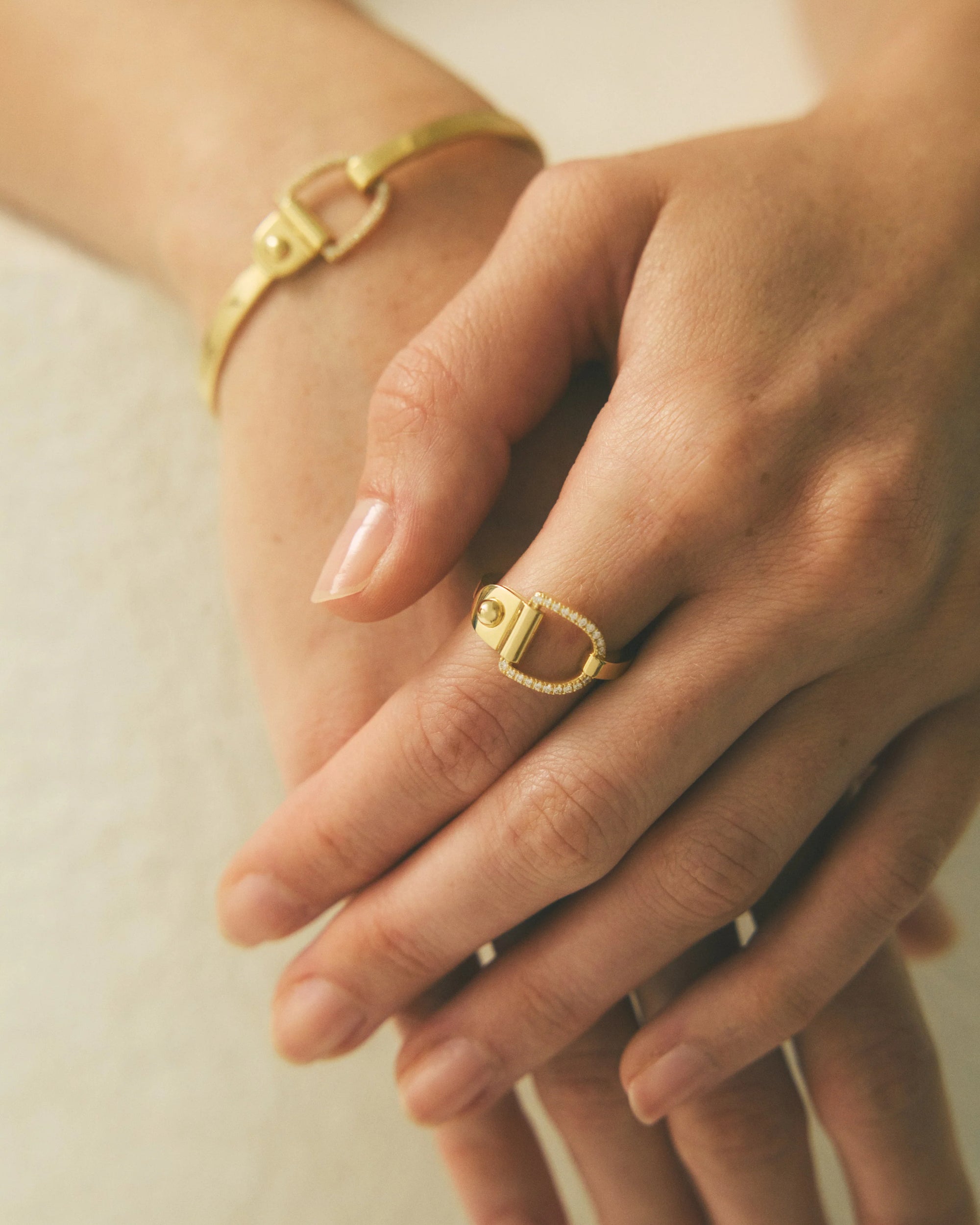 Bague Statement Rivet Or Jaune & Diamants