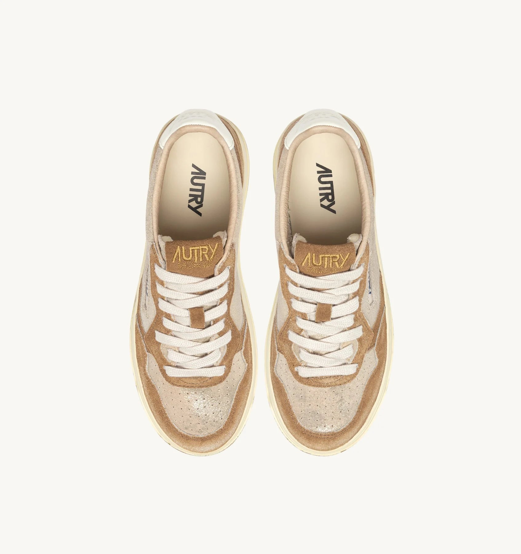 Baskets Autry Medalist LowYB01 Argent/Beige | Podiums Nancy