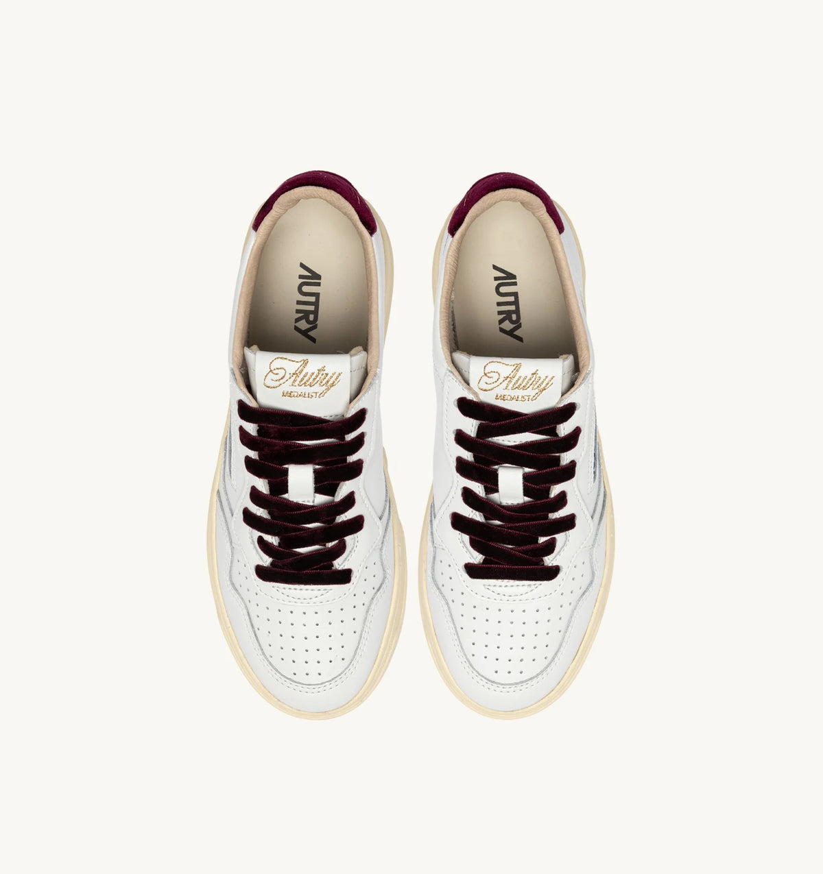 Baskets Autry Medalist Low VZ01 Velvet Blanc/FIG | Podiums Nancy