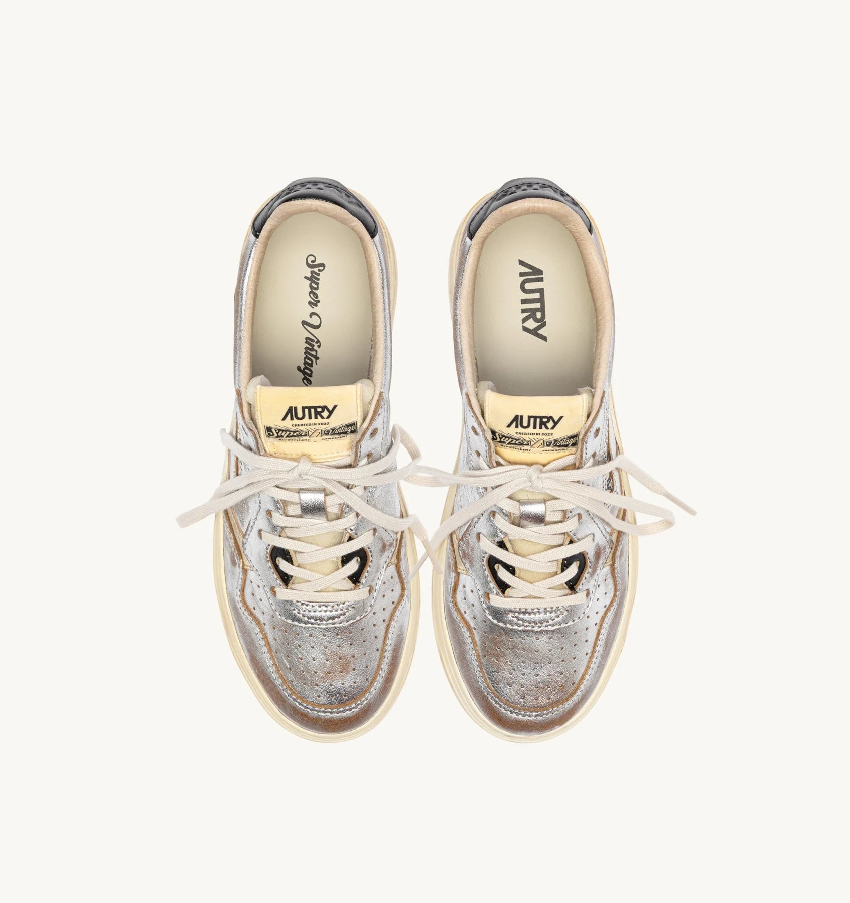 Baskets Autry Super Vintage WR02 Silver/Noir | Podiums Nancy