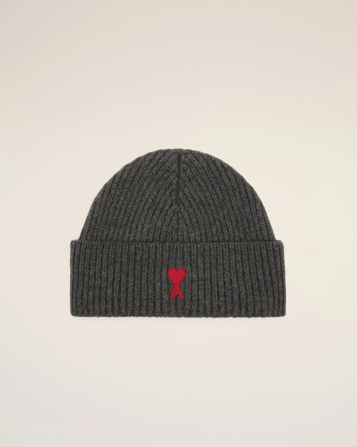 Bonnet Ami Paris Beanie Gris/Rouge | Podiums Nancy