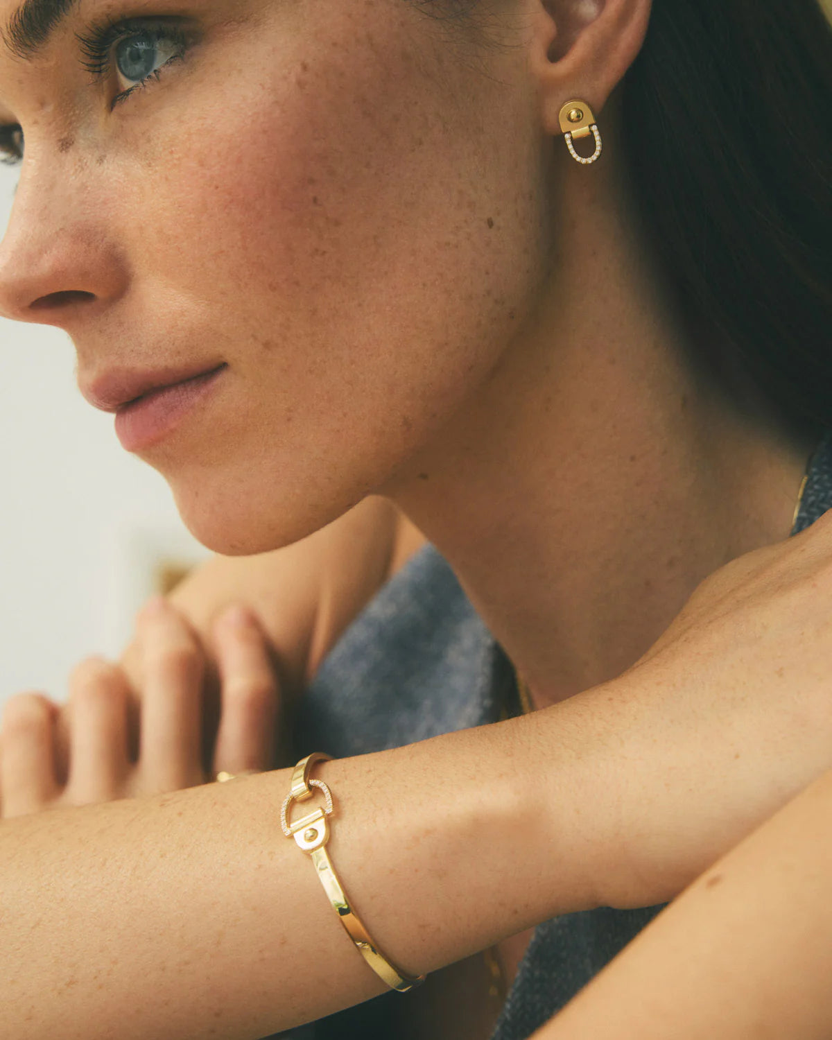 Boucles d'oreilles Statement Rivet S Or Jaune & Diamants