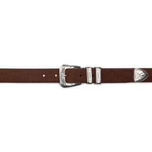 Silver Ostrich gypsy beige suede silver belt