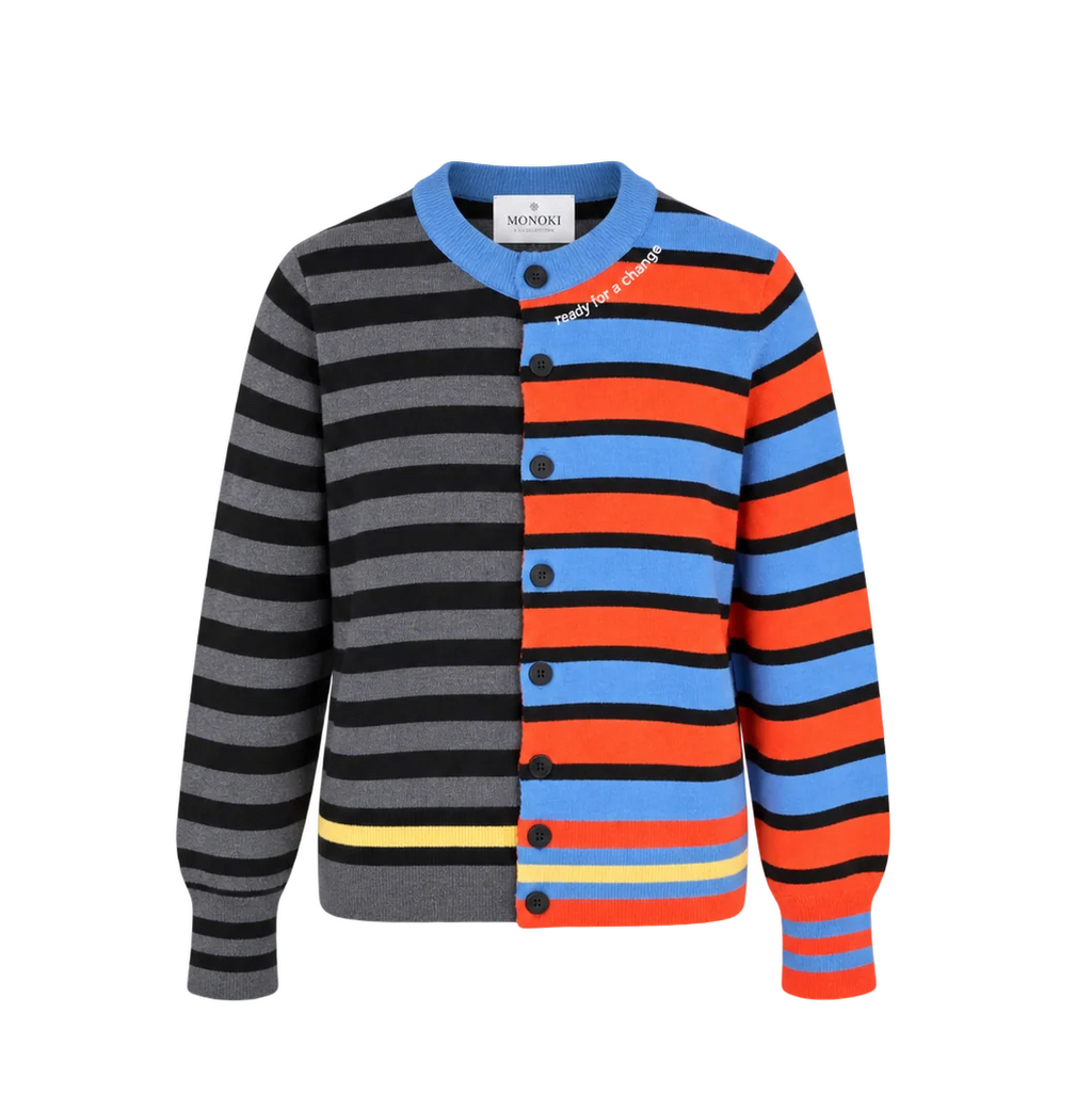Cardigan Monoki Decale Gris/Orange | Podiums Nancy