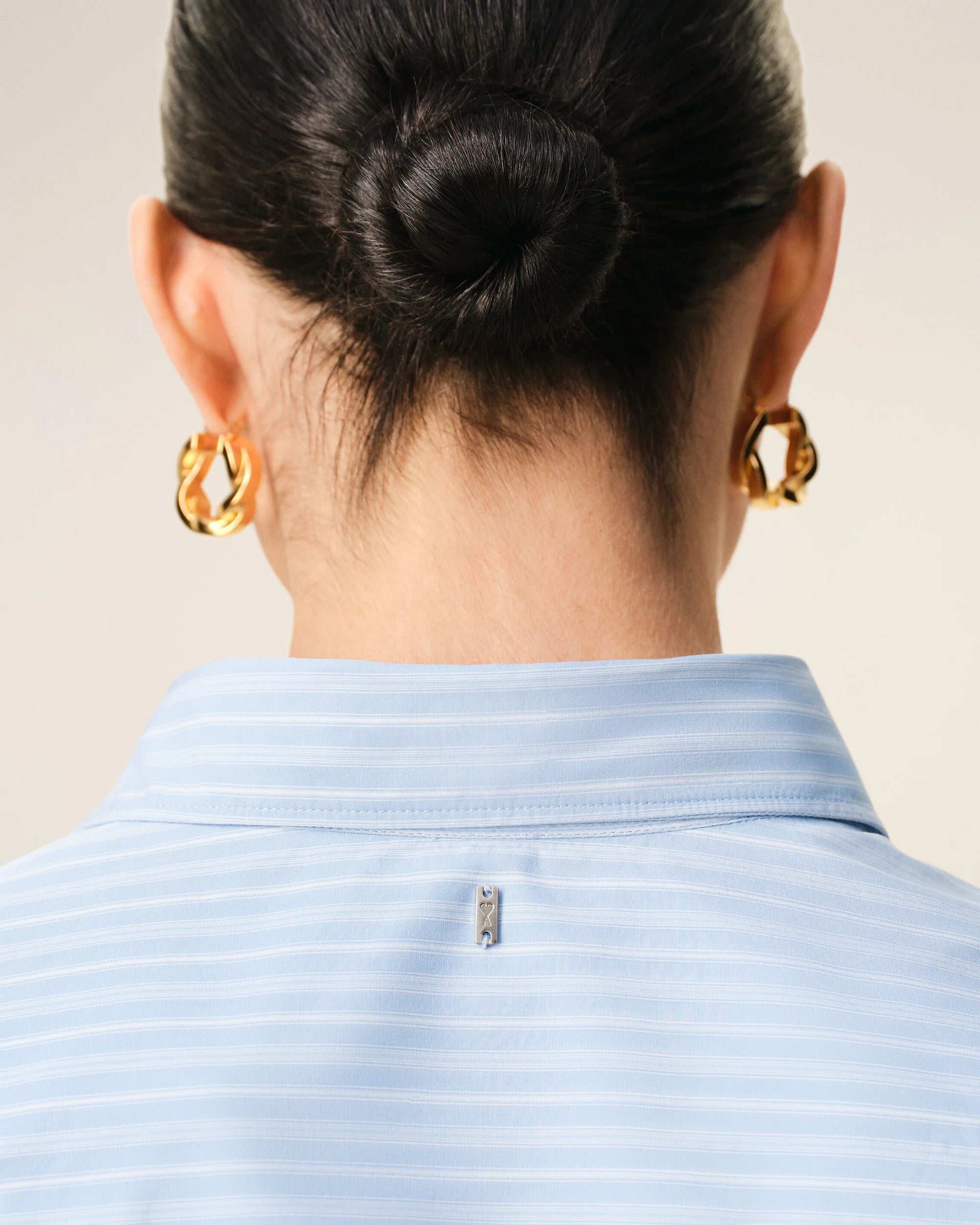 Chemise Ami Paris Jabot Bleu Rayé