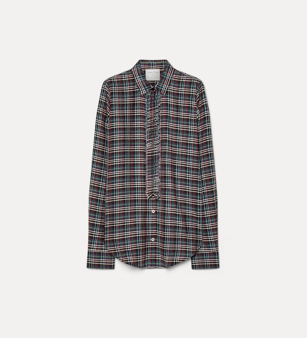 Chemise Forte Forte Tartan Light Voile Royal | Podiums Nancy