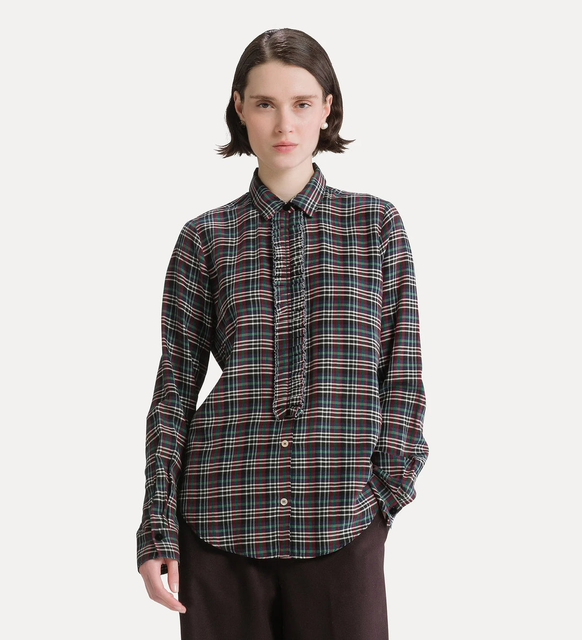 Chemise Forte Forte Tartan Light Voile Royal | Podiums Nancy