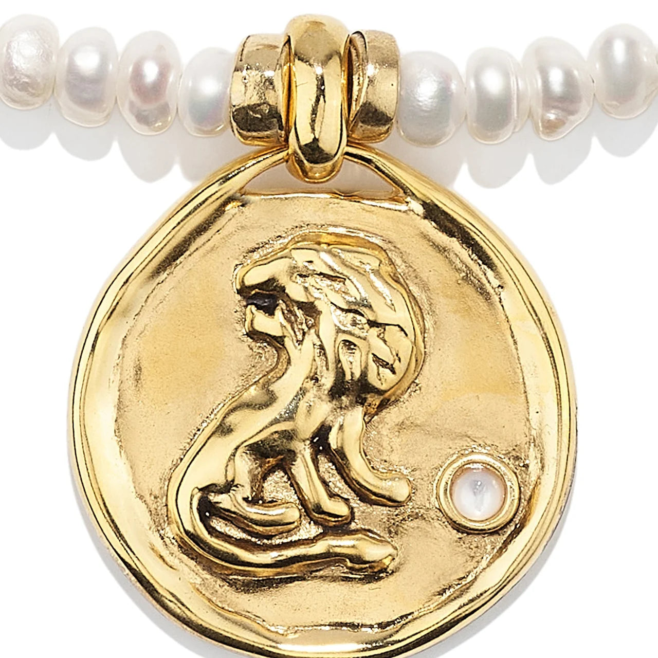 astrological necklace with lion beads