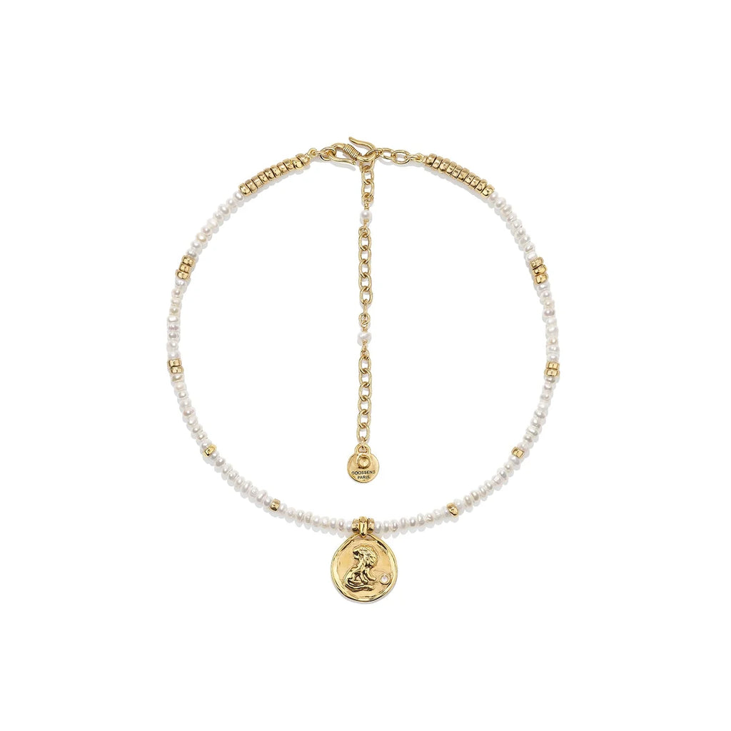 astrological necklace with lion beads