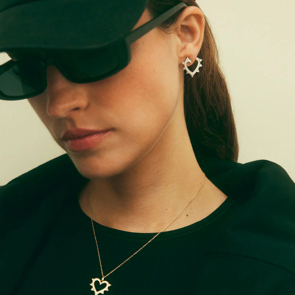 Collier Statement Rockaway Cœur Or Jaune & Diamants