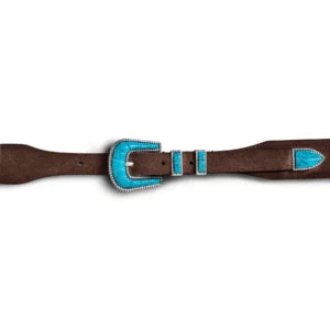 Ceinture Silver Ostrich crazy color turquoise - PODIUMS NANCY
