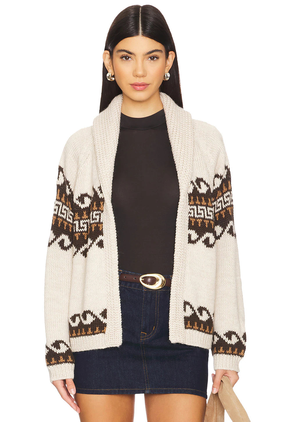 cardigan The Great greek key sweater driftwood