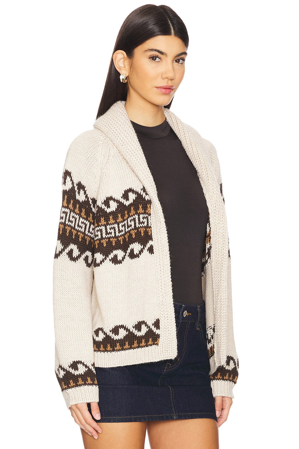 cardigan The Great greek key sweater driftwood