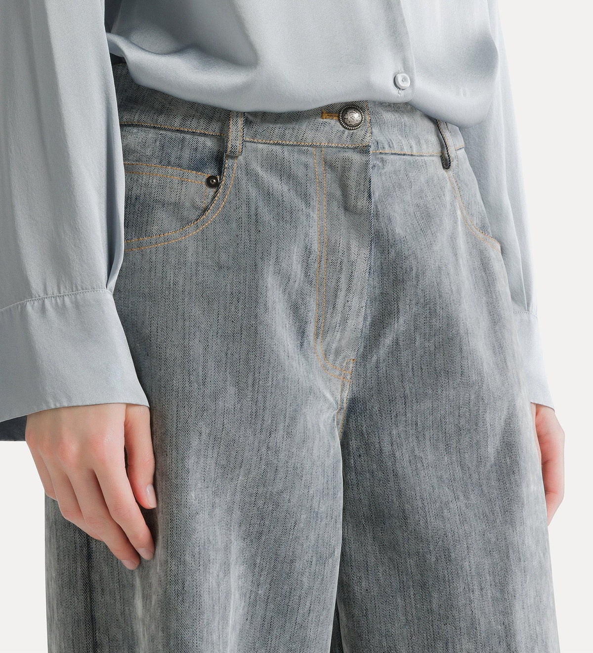 Jean Forte Forte Denim Floqué Gris | Podiums Nancy