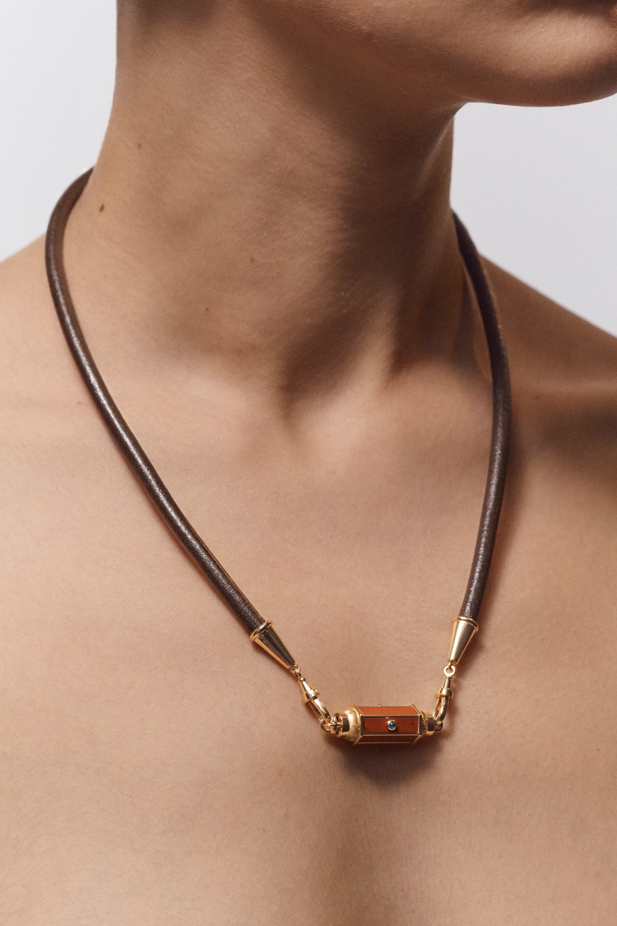 Collier Marie Lichtenberg Lasso cuir 50 cm