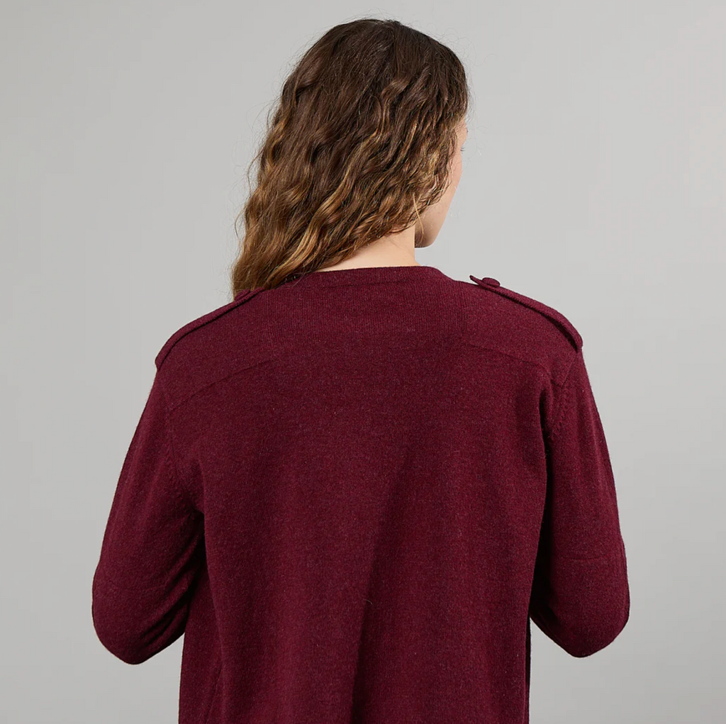 Cardigan Alexandra Golovanoff Lubna Cachemire Bourgogne - PODIUMS NANCY