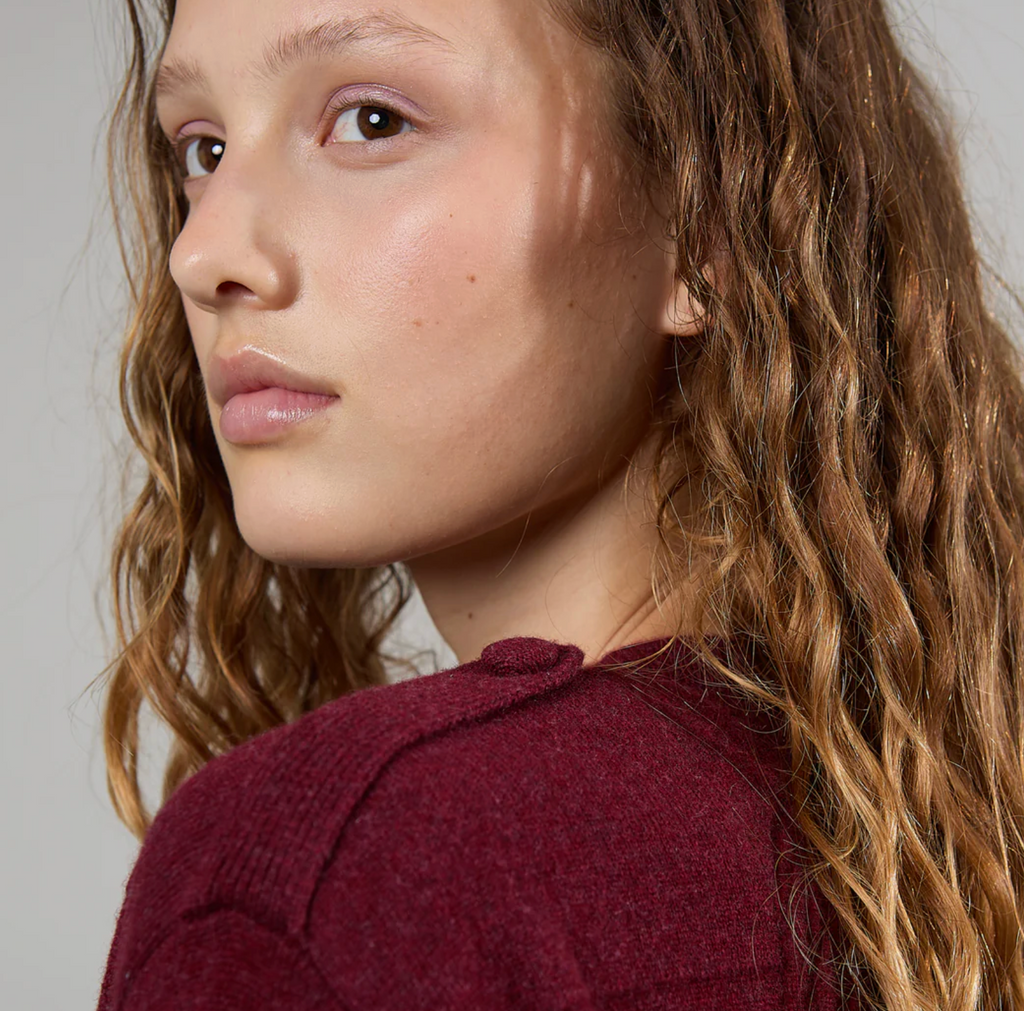 Cardigan Alexandra Golovanoff Lubna Cachemire Bourgogne - PODIUMS NANCY