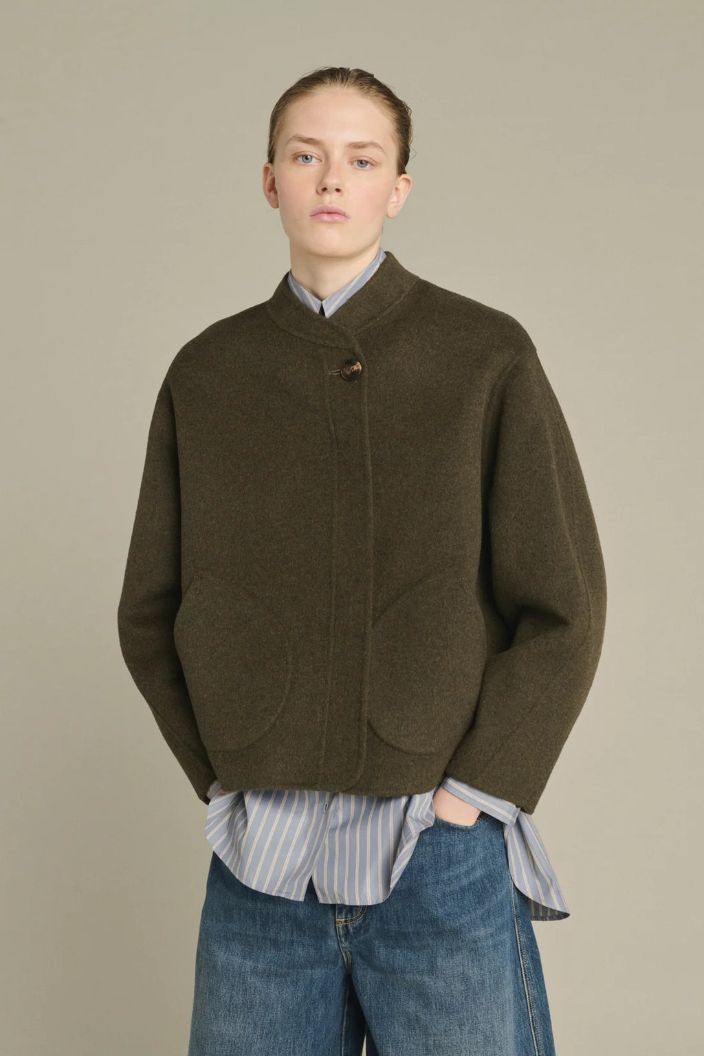 Manteau Soeur Windsor Kaki Chiné | Podiums Nancy