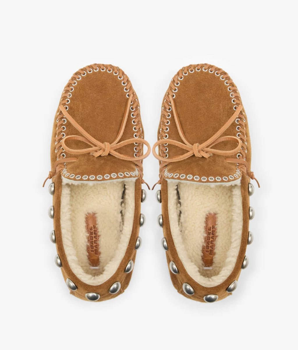 Mocassins Isabel Marant Fitza Shearling Cognac | Podiums Nancy