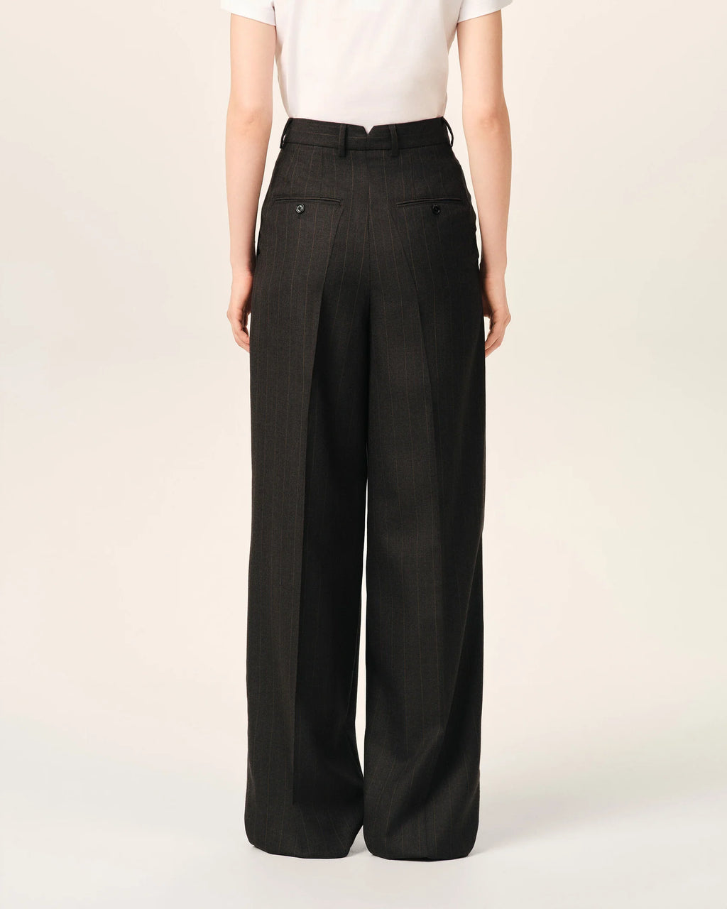 Pantalon Ami Paris Coupe Waist Wide Gris/Marron | Podiums Nancy