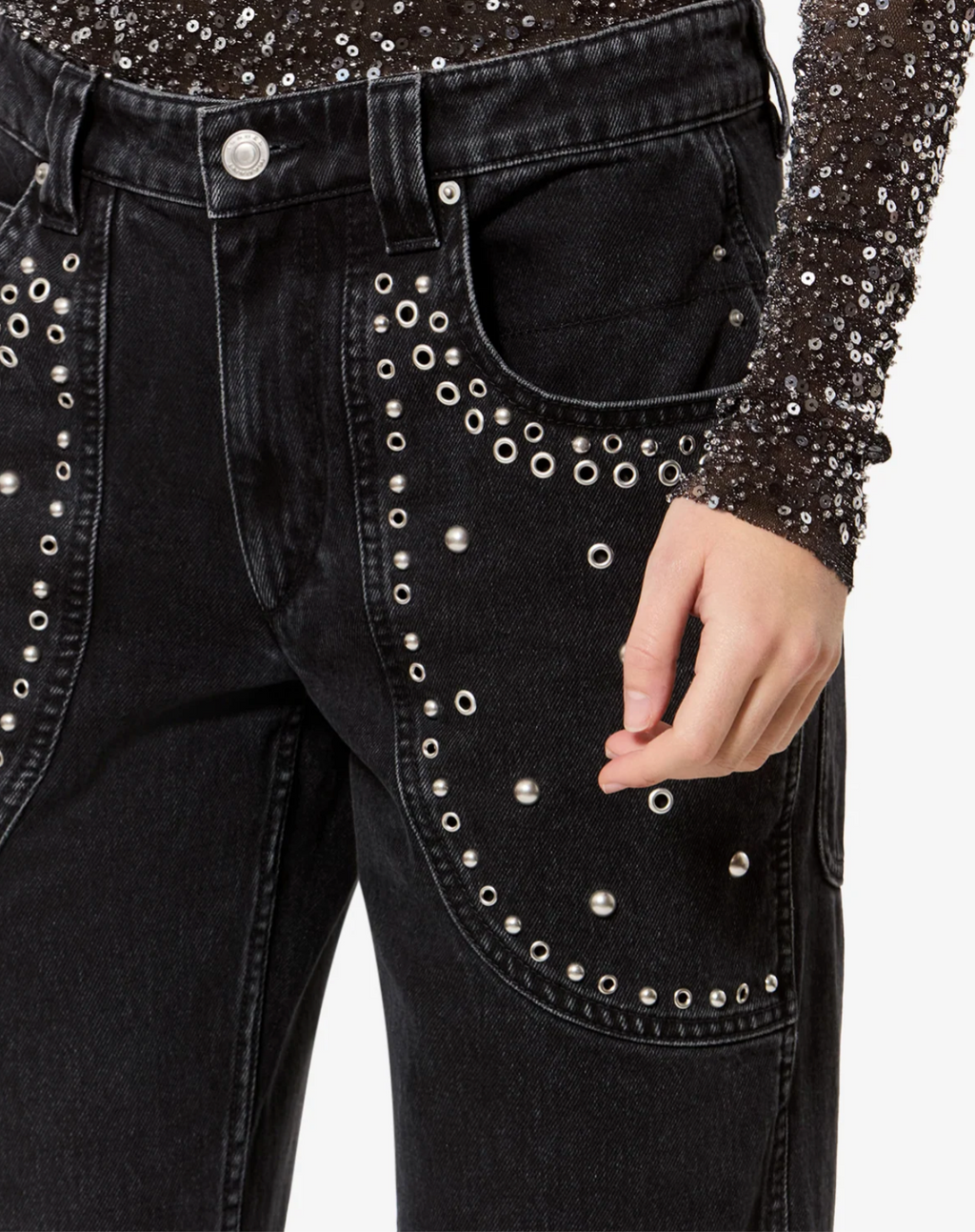 Pantalon Isabel Marant Silka Faded Black | Podiums Nancy