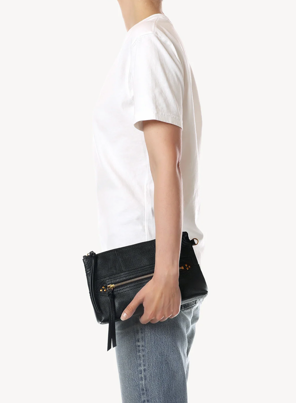Pochette Jérôme Dreyfuss Lucky Clutch Buffle Noir | Podiums Nancy