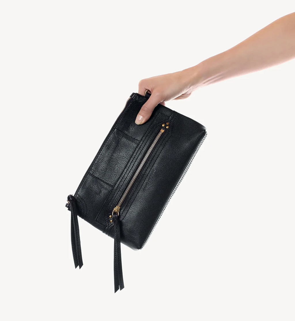 Pochette Jérôme Dreyfuss Lucky Clutch Buffle Noir | Podiums Nancy