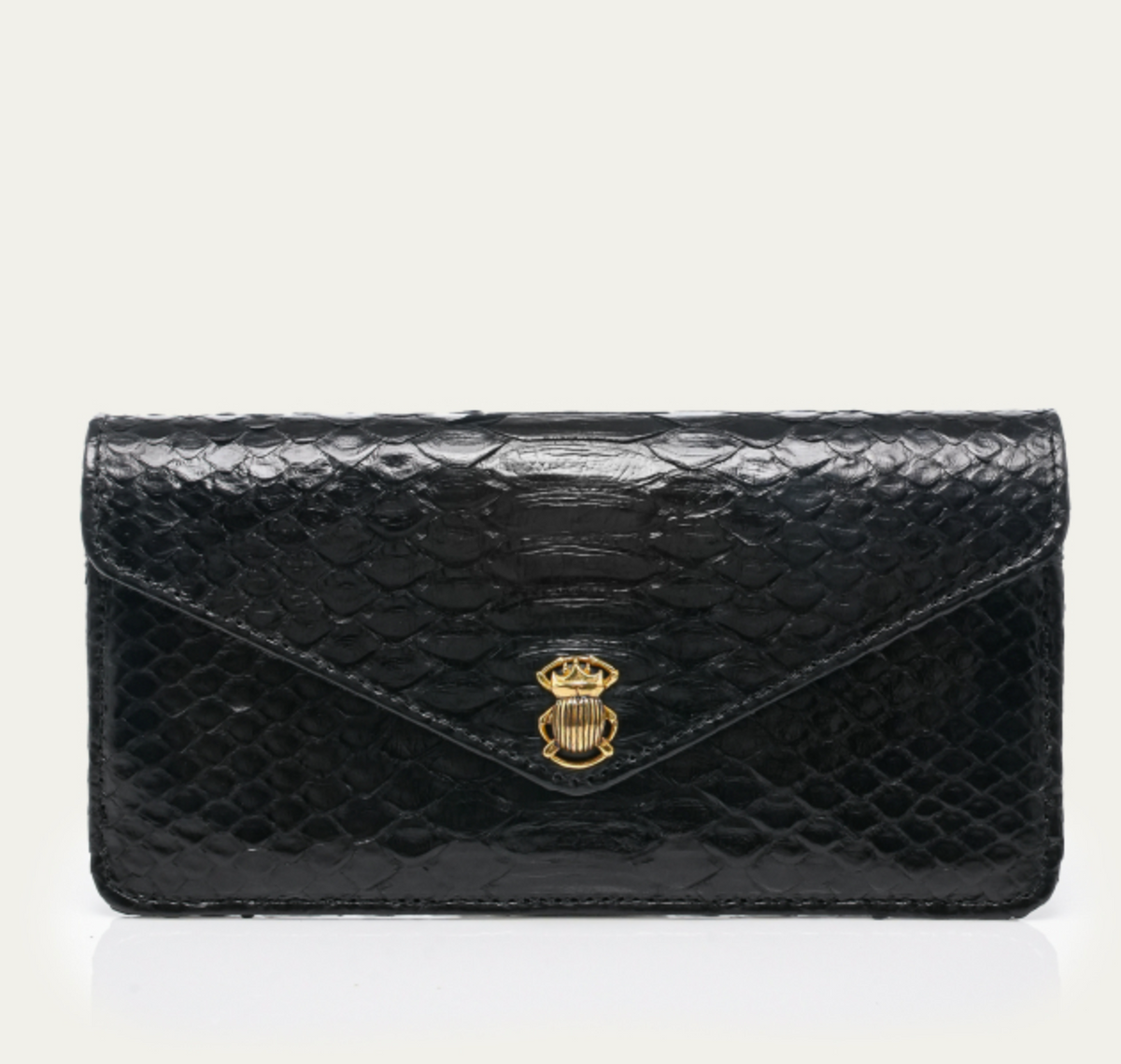 Portefeuille Claris Virot Alex Long Python Noir | Podiums Nancy