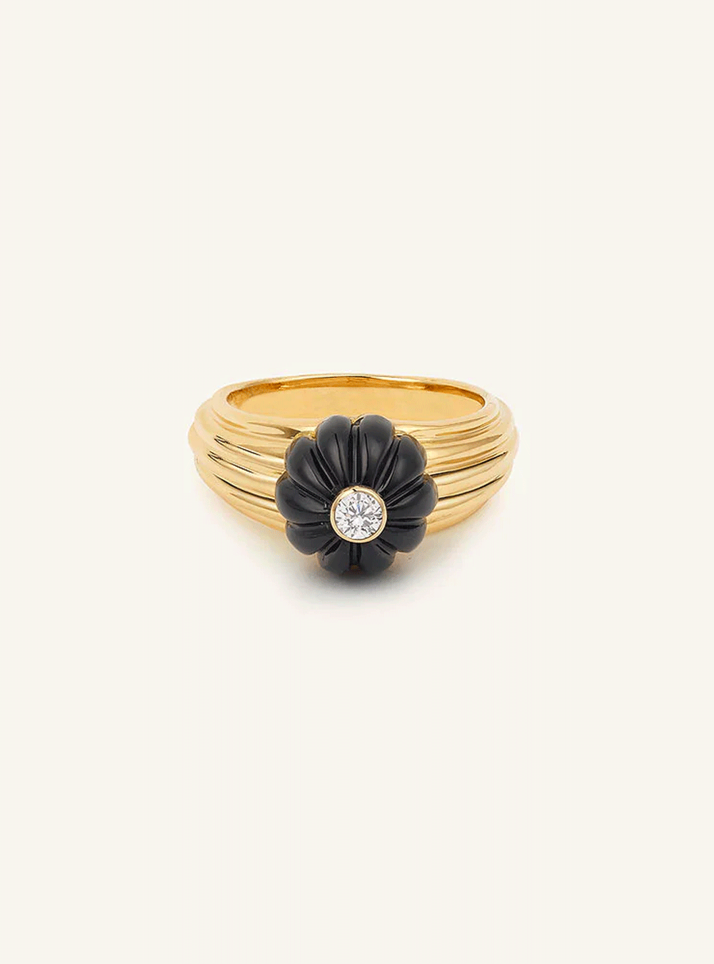 gelato onyx/diamond ring