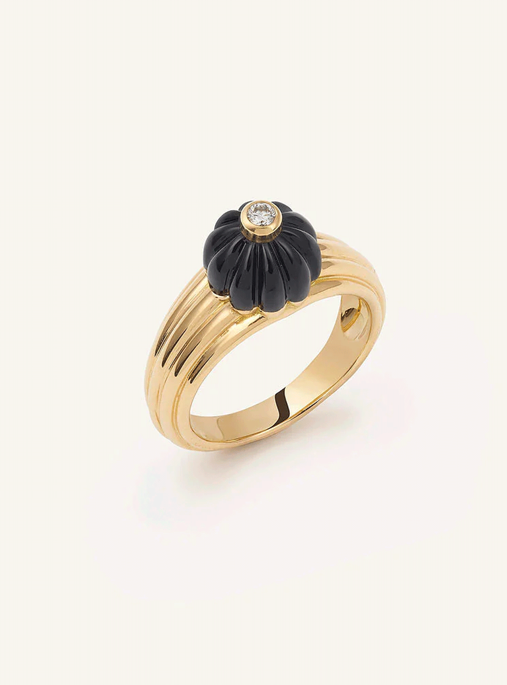 gelato onyx/diamond ring