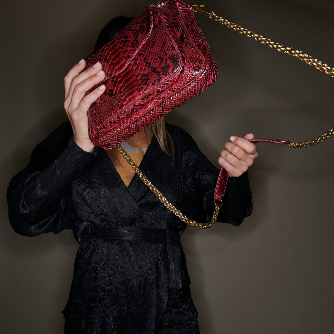 Sac Claris Virot Big Charly Python Burgundy | Podiums Nancy