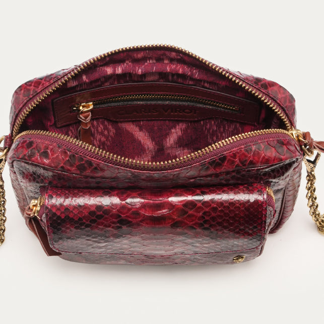 Sac Claris Virot Big Charly Python Burgundy | Podiums Nancy
