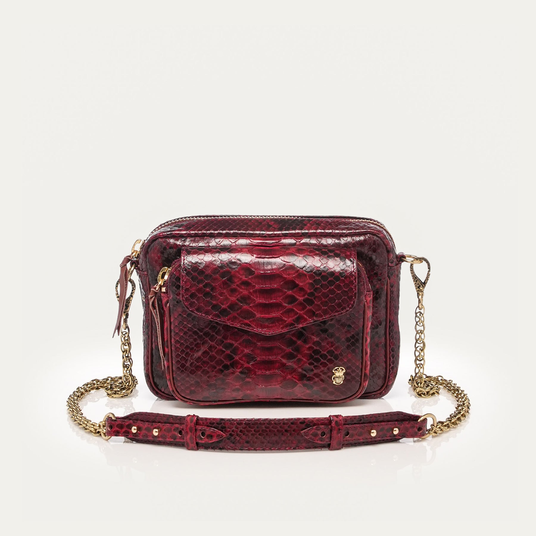 Sac Claris Virot Charly Python Burgundy | Podiums Nancy