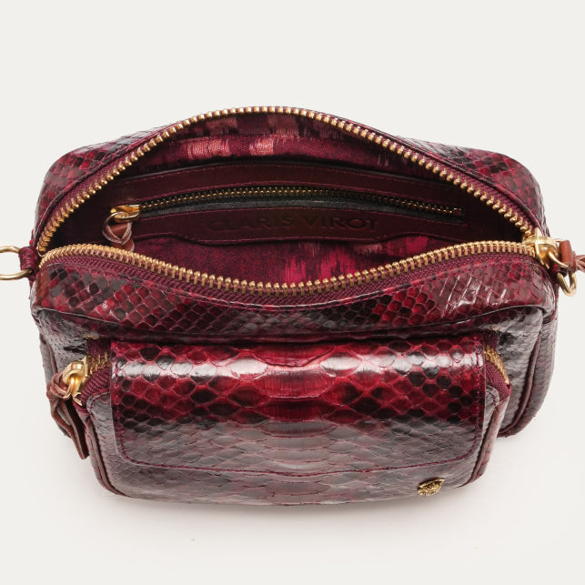 Sac Claris Virot Charly Python Burgundy | Podiums Nancy