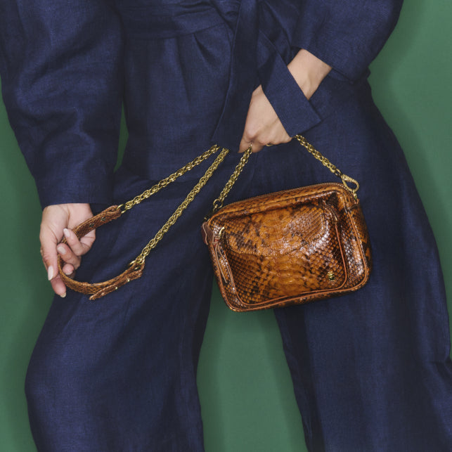 Sac Claris Virot Charly Python Moka | Podiums Nancy