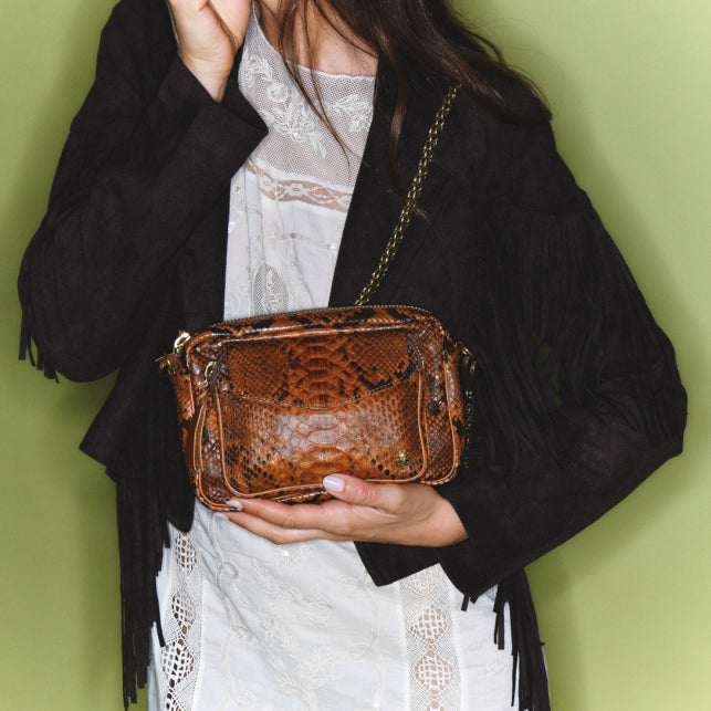 Sac Claris Virot Charly Python Moka | Podiums Nancy