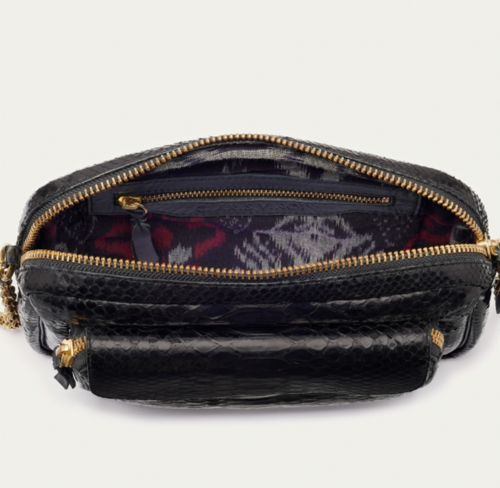 Sac Claris Virot Charly Python Noir | Podiums Nancy