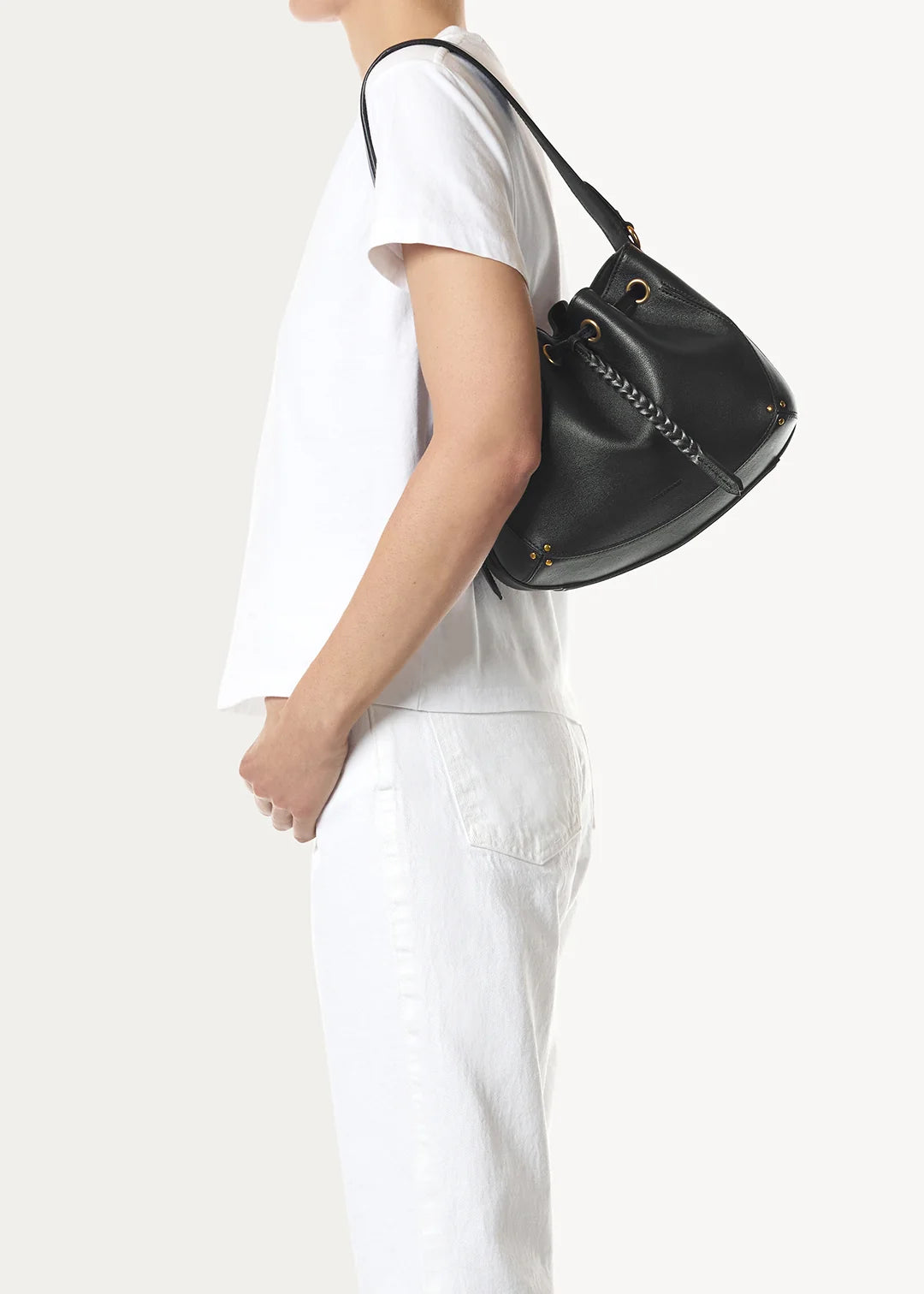 Sac Jérôme Dreyfuss Andy S Buffalo Noir Brass | Podiums Nancy