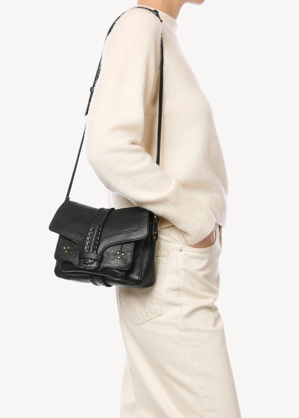 Sac Jérôme Dreyfuss Harry S Noir Grainé | Podiums Nancy