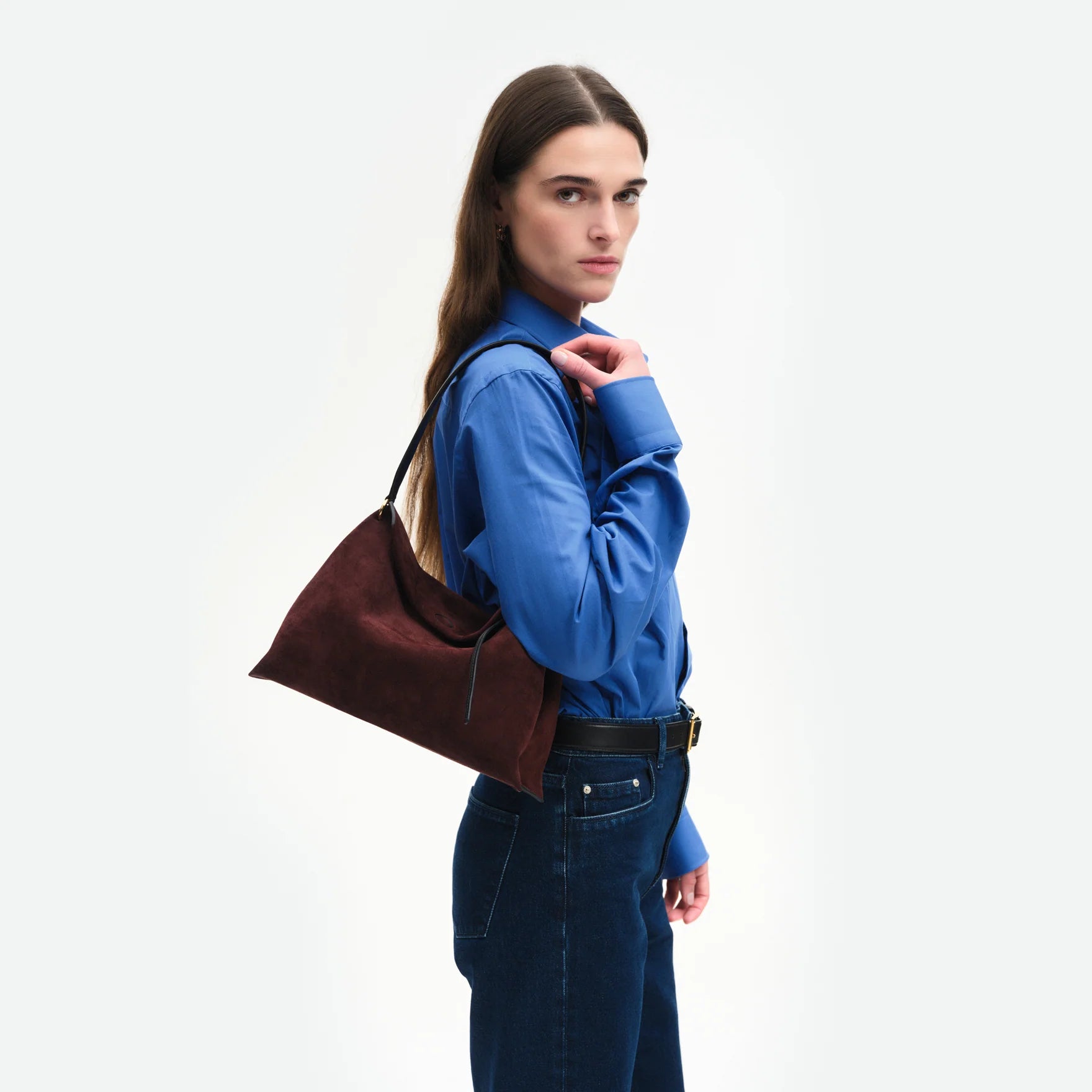 Sac Wandler Penelope Tot Small Acai Suede/Noir | Podiums Nancy