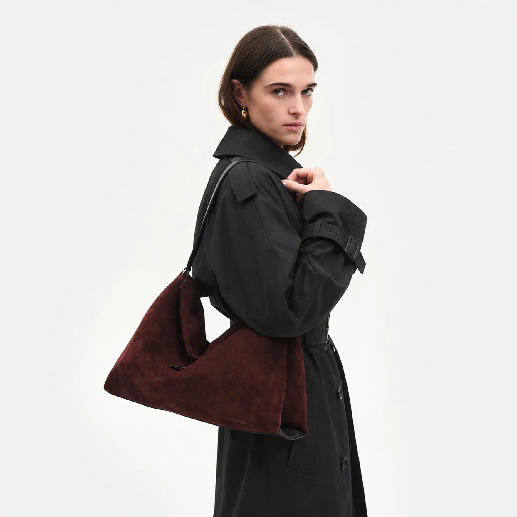 Sac Wandler Penelope Tote Acai Suede/Noir | Podiums Nancy