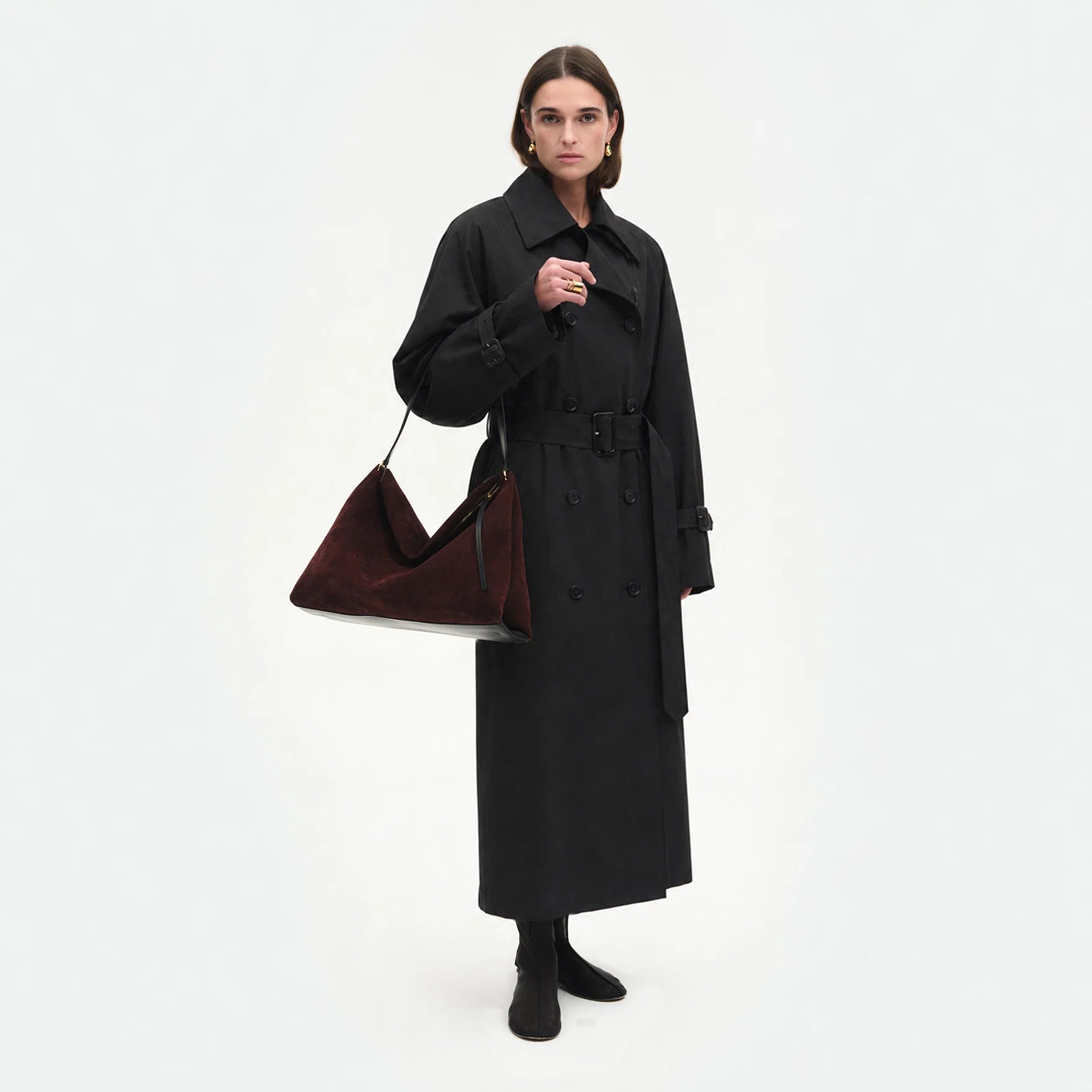 Sac Wandler Penelope Tote Acai Suede/Noir | Podiums Nancy