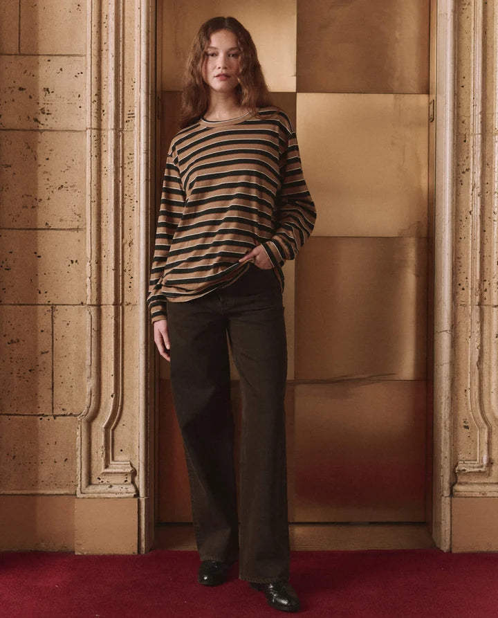 T-shirt TheGreat. Relaxed Crew Cigar Stripe |Podiums Nancy