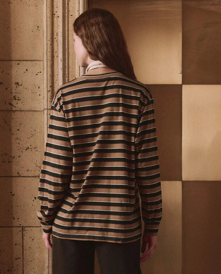 T-shirt TheGreat. Relaxed Crew Cigar Stripe |Podiums Nancy